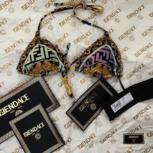 FENDACE GOLD BAROQUE BIKINI TOP